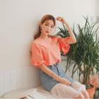 Crewneck Short Frill-sleeve T-shirt
