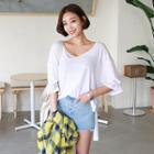 Tall Size Colored Scoop-neck T-shirt