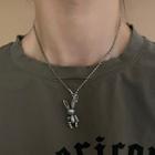 Rabbit Pendant Alloy Necklace 01 - 1pc - Silver - One Size