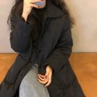 Collared Single-breasted Padded Midi Coat