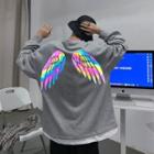 Holographic Wing Print Sweatshirt