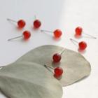 Gemstone Bead Earring 1 Pair - Red - One Size
