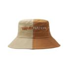 Embroidered Lettering Two-tone Bucket Hat