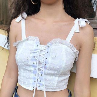 Strappy Lace-up Cropped Top