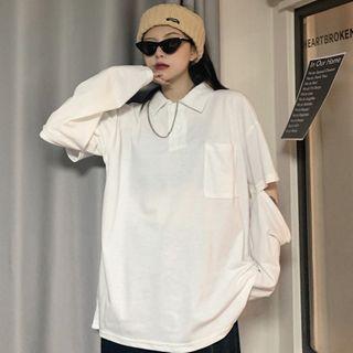 Removable Sleeve Front Pocket Polo Shirt
