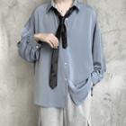 Set: Long-sleeve Shirt + Necktie