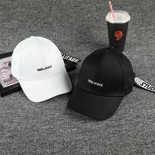 Embroidered Lettering Baseball Cap With Strap