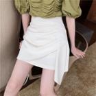 Cold-shoulder Ruched Top / Asymmetrical Skirt