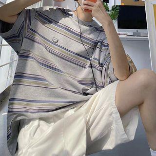 Striped Oversized Short Sleeve Tee