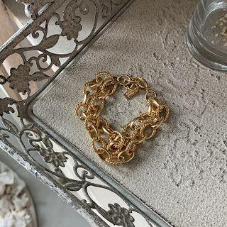 2-strand Bold Chain Bracelet Gold - One Size