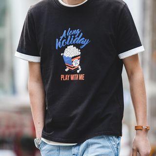 Popcorn Print Short-sleeve Tee