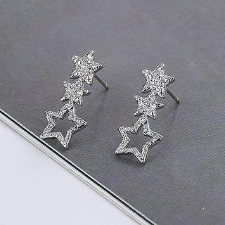 Star Dangle Earring 1 Pair - Silver - One Size
