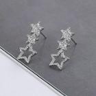 Star Dangle Earring 1 Pair - Silver - One Size