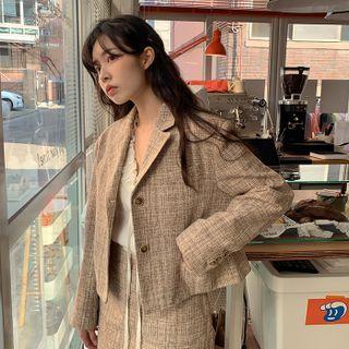 M Lange Tweed Crop Blazer