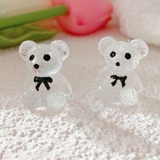Bear Transparent Resin Earring 1 Pr - Transparent - One Size