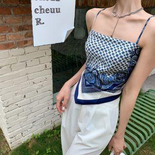 Print Camisole Top Blue - One Size