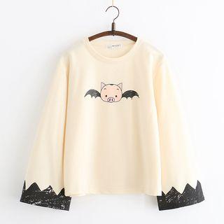 Pig Print / Chinese Characters T-shirt