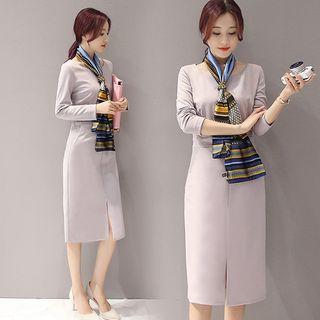 Round Neck Long-sleeve Dress