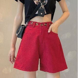 High-waist Loose Fit Wide Leg A-line Shorts