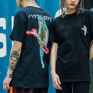 Parrot Print Short-sleeve Couple Matching T-shirt