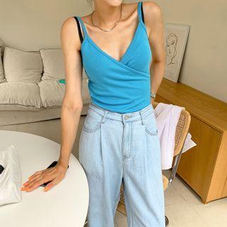 Spaghetti-strap Wrap Crop Top