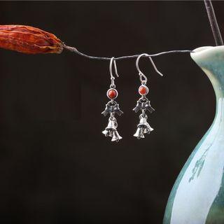 Retro Bell Fringed Earring 1 Pair - Red & Silver - One Size