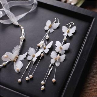 Set : Butterfly Hair Band + Drop Earring
