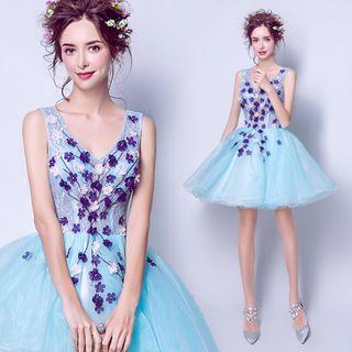 Crochet Flower Evening Gown