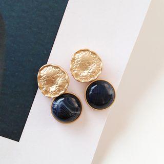 Alloy Disc Resin Bead Dangle Earring