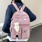 Bear Charm Buckled Backpack