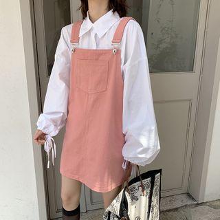 Plain Shirt / Pocket Detail Jumper Dress