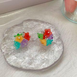 Floral Accent Drop Earring As Shown In Figure - One Size