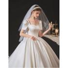 Short-sleeve Open-back Wedding Gown (various Designs)
