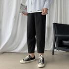 Plain Straight-leg Casual Pants