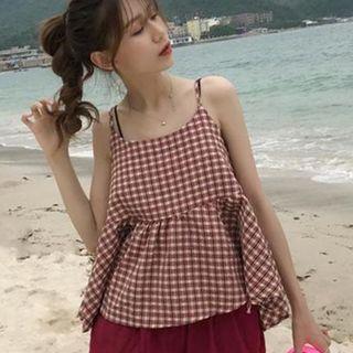 Gingham Spaghetti Strap Top
