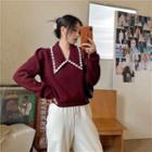 Collar Sweater Wine Red - One Size