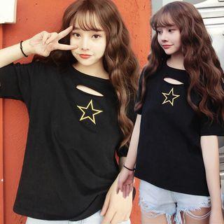 Cutout Star Short-sleeve T-shirt