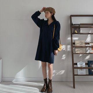Stitched Pleated Shirtdress