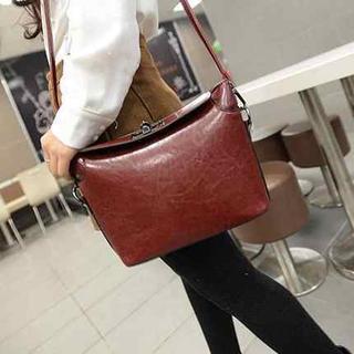 Faux-leather Twist-lock Cross Bag