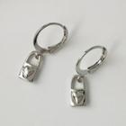 Lock Drop Earring 1 Pair - A544 - Silver - One Size