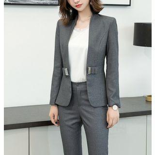 Buckled Blazer / Dress Pants / Sleeveless Dress / Set