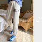 Drawcord Letter Jogger Sweatpants Ivory - One Size