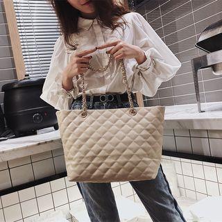 Faux Leather Quilted Hand Bag
