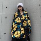 Daisy-print Button-down Casual Shirt