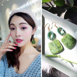Retro Oval & Square Dangle Earring