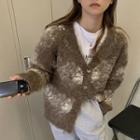 Tie-dyed Cardigan Coffee - One Size