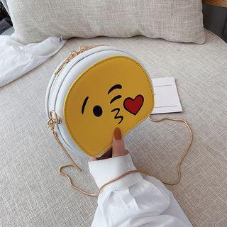 Faux Leather Cartoon Print Saddle Crossbody Bag