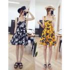 Sleeveless Floral Pattern A-line Dress