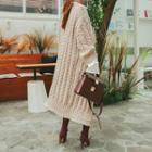 Cable-knit Maxi Open Cardigan