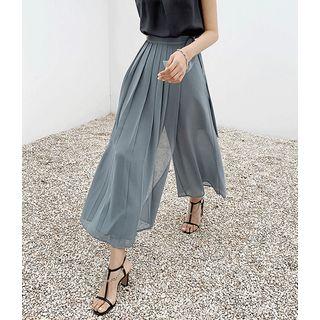 Tie-waist Pleated Wrap Front Pants